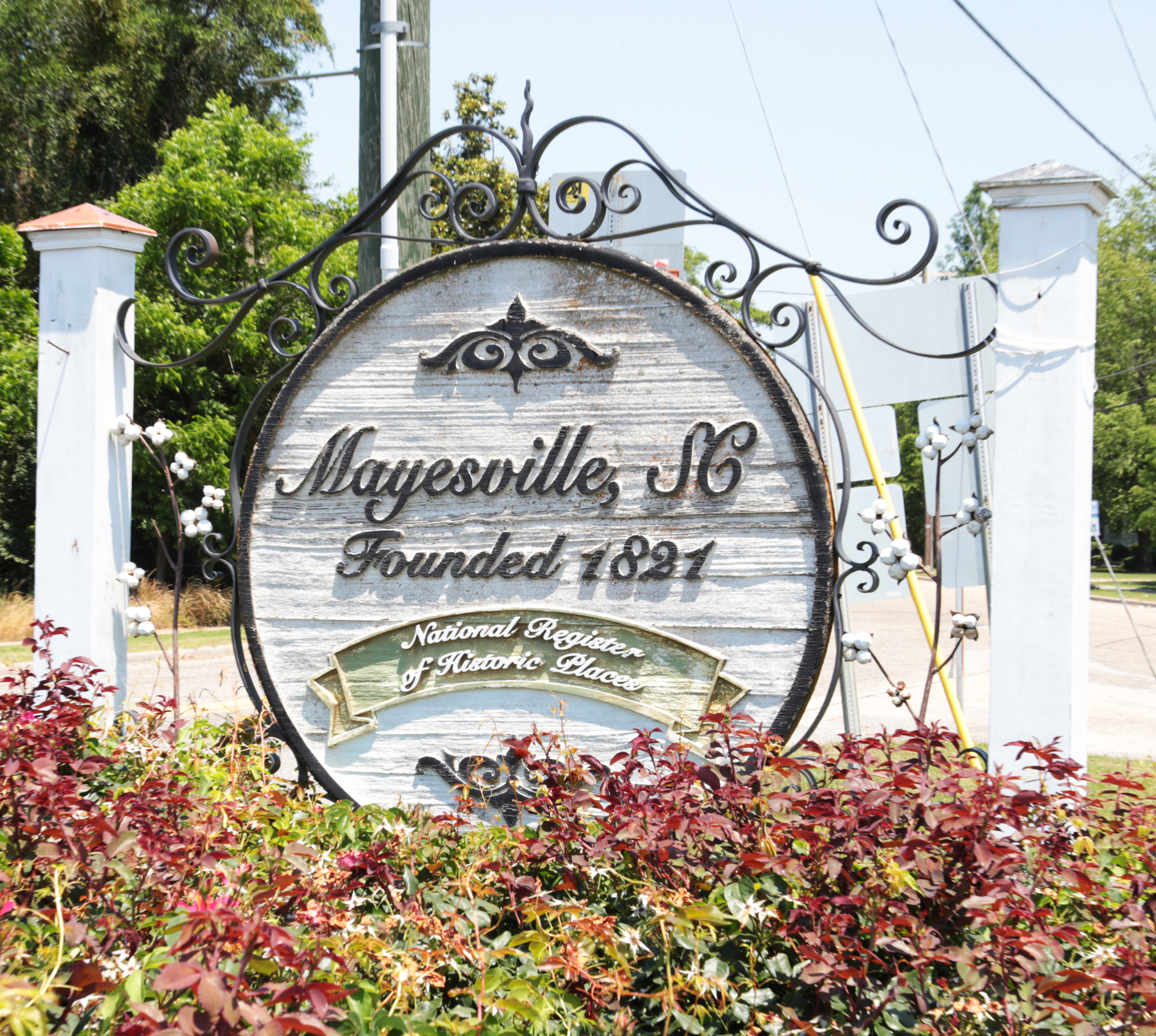 Sumter County file art Mayesville sign